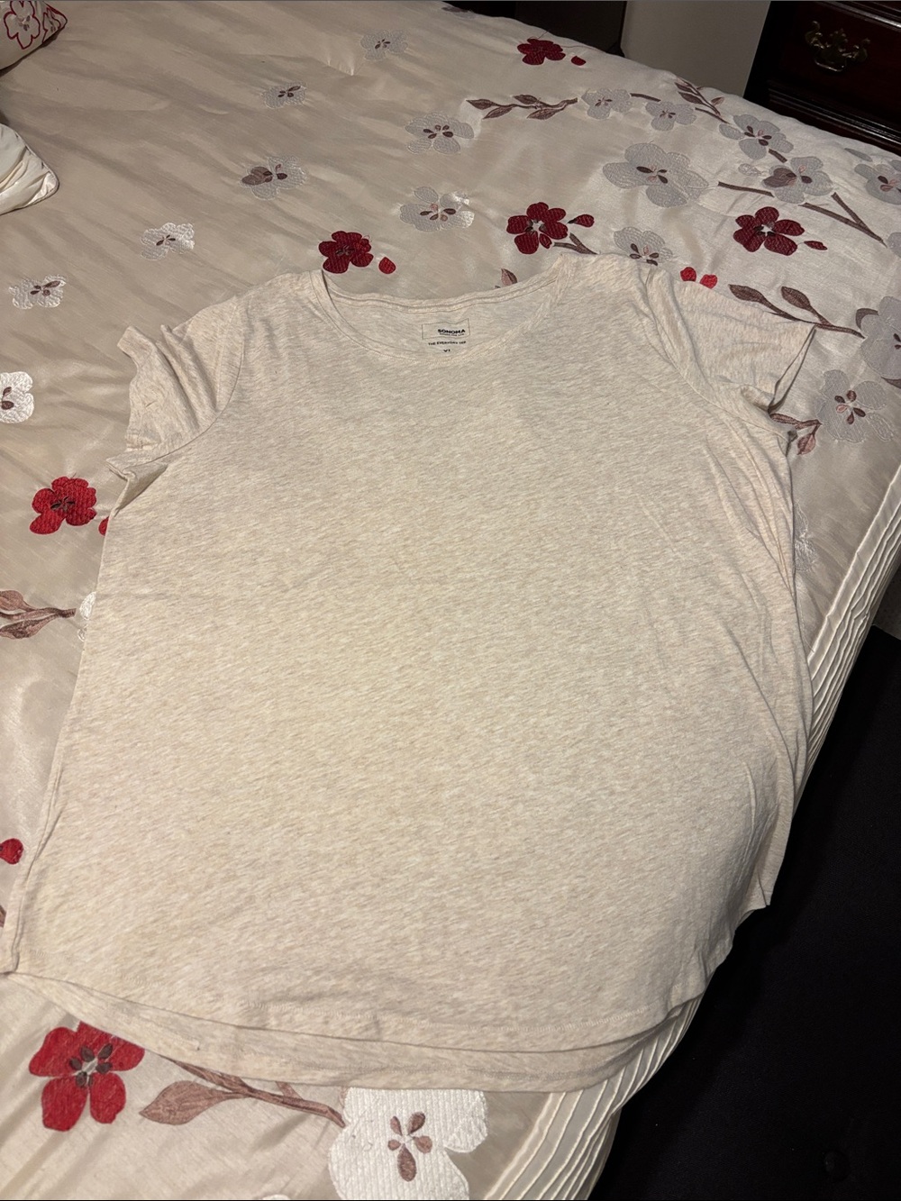 Women’s Crewneck Short Sleeve T-Shirt - Light Beige
